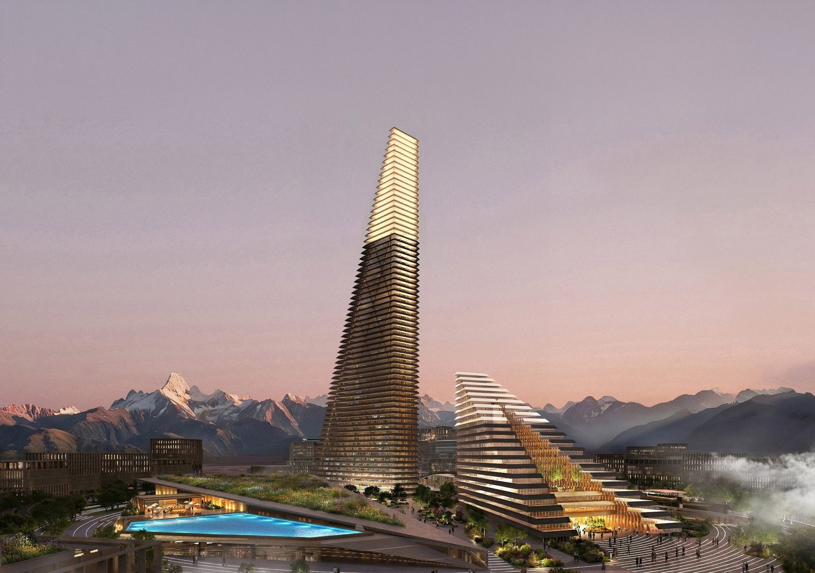 SOM Designs Landmark Mixed-Use Tower Complex for the New City of Alatau in Kazakhstan